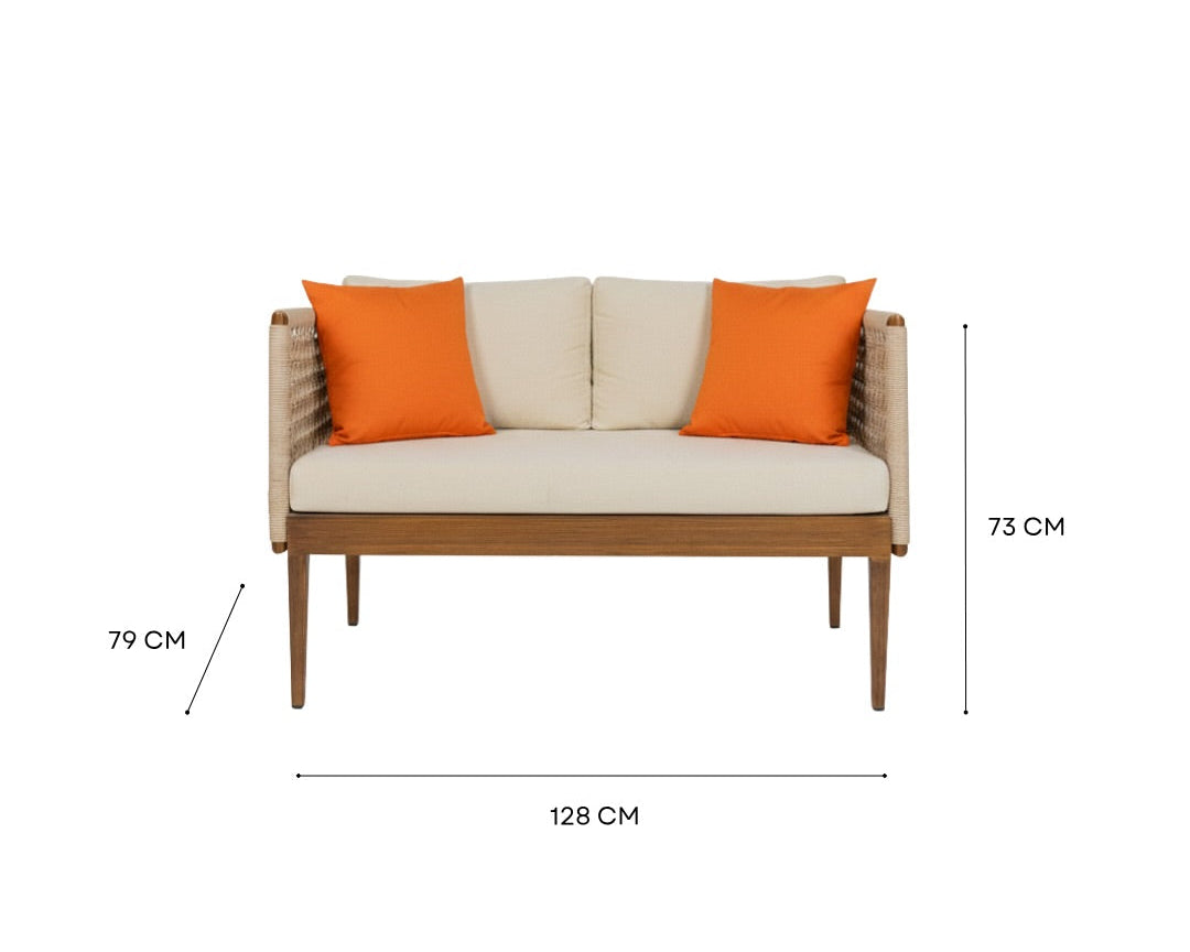 6-Seater Aluminium Handwoven Rope Outdoor Sofa Set with Table