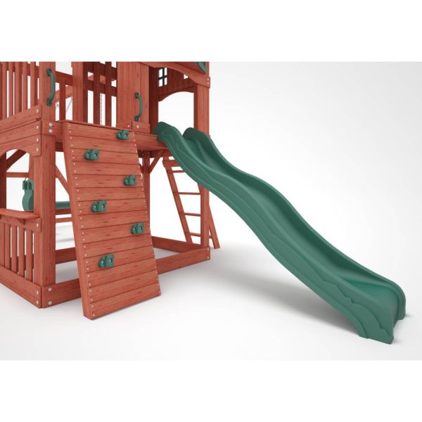Kiddoro Playful Peaks Swing Set with treehouse, slide, and swings for kids outdoor play and active fun.