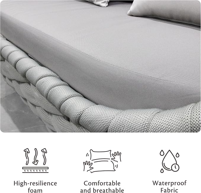 7 Seater Aluminium Rope Outdoor Sofa Set with Table | 1 to 7 Seater