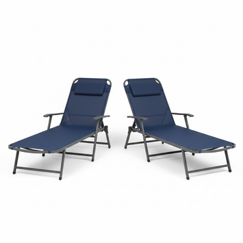 Test - Folding Sun Loungers Set of 2
