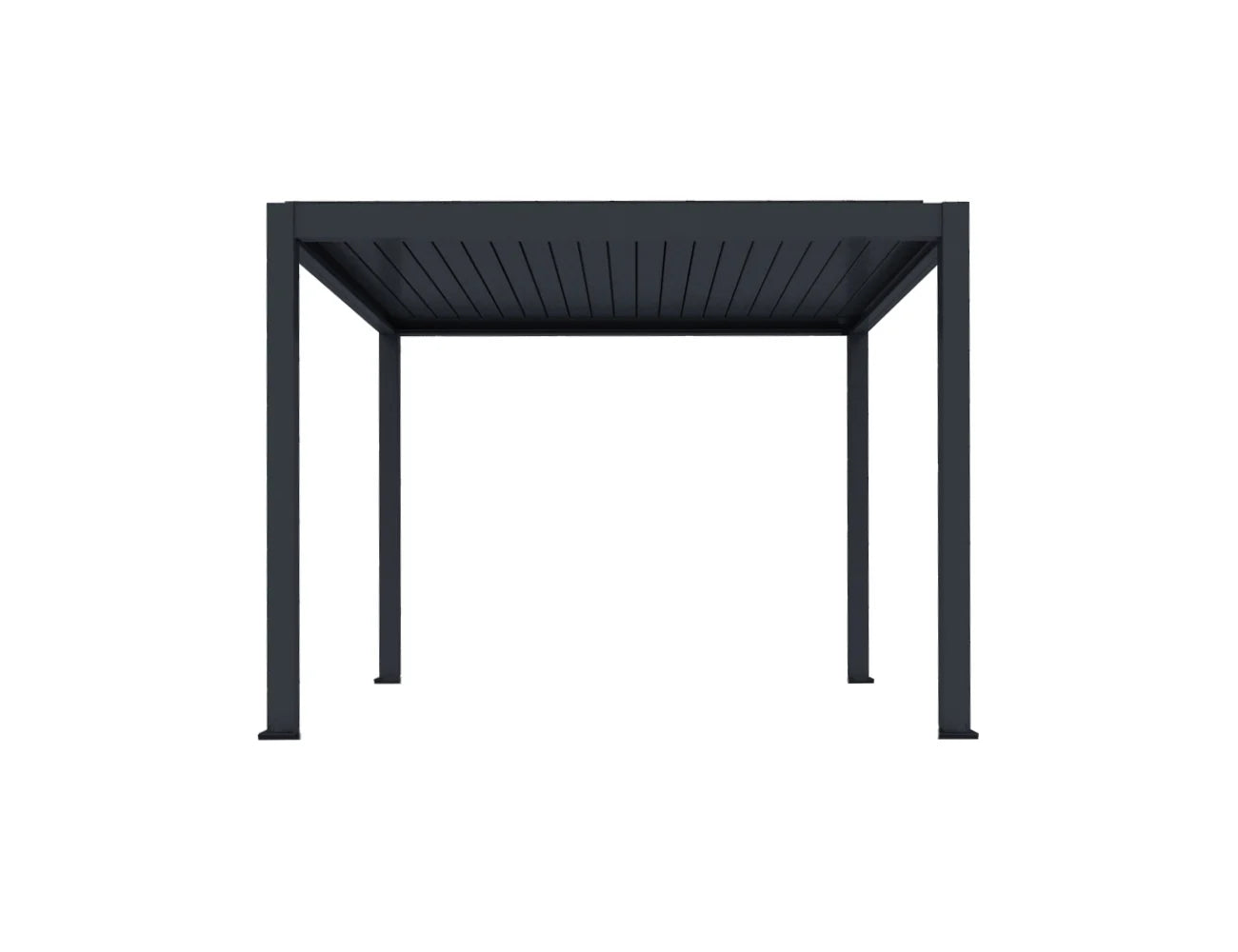 Modern 3x3m Aluminium Gazebo with Wind-Resistant Roller Blinds | Dark Gray