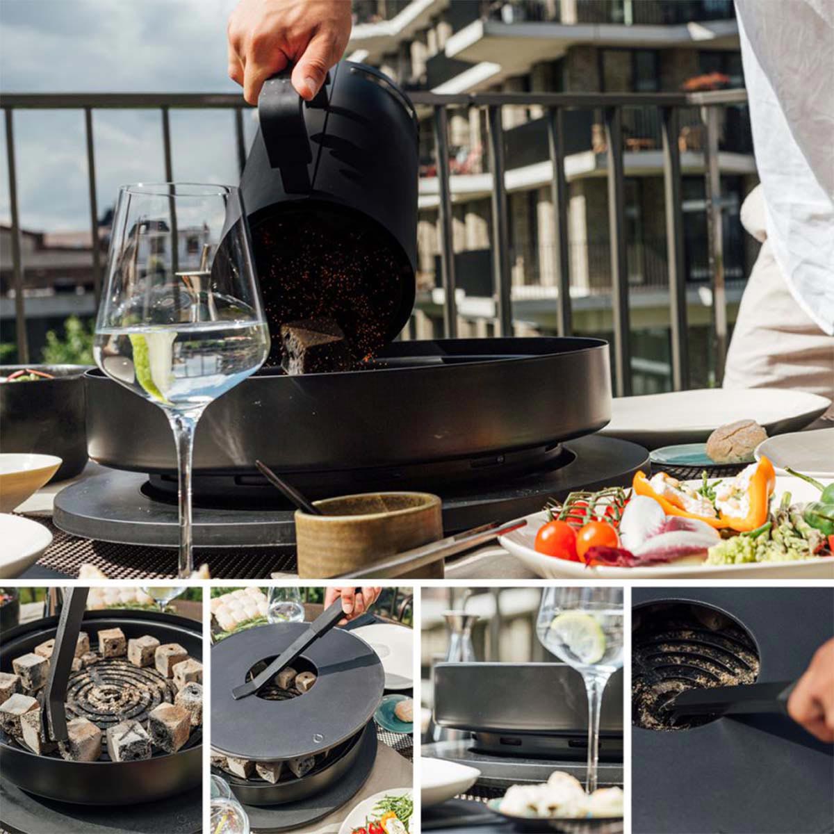 OFYR Tablo | Tabletop Outdoor Cooking Unit | Black Coated Steel | Ø 46.5cm