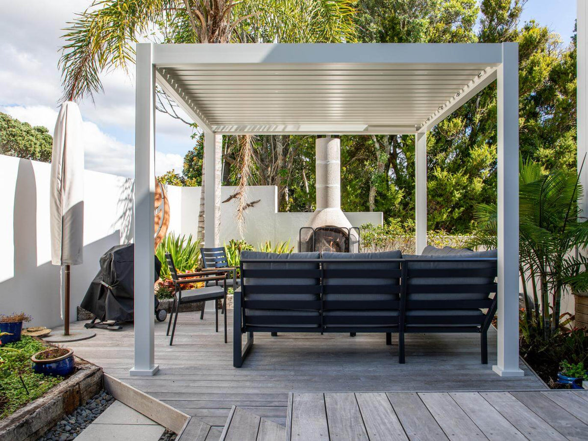 Luxury 3×4m Aluminium Gazebo with Wind-Resistant Roller Blinds - The Outdoor Furniture Market 