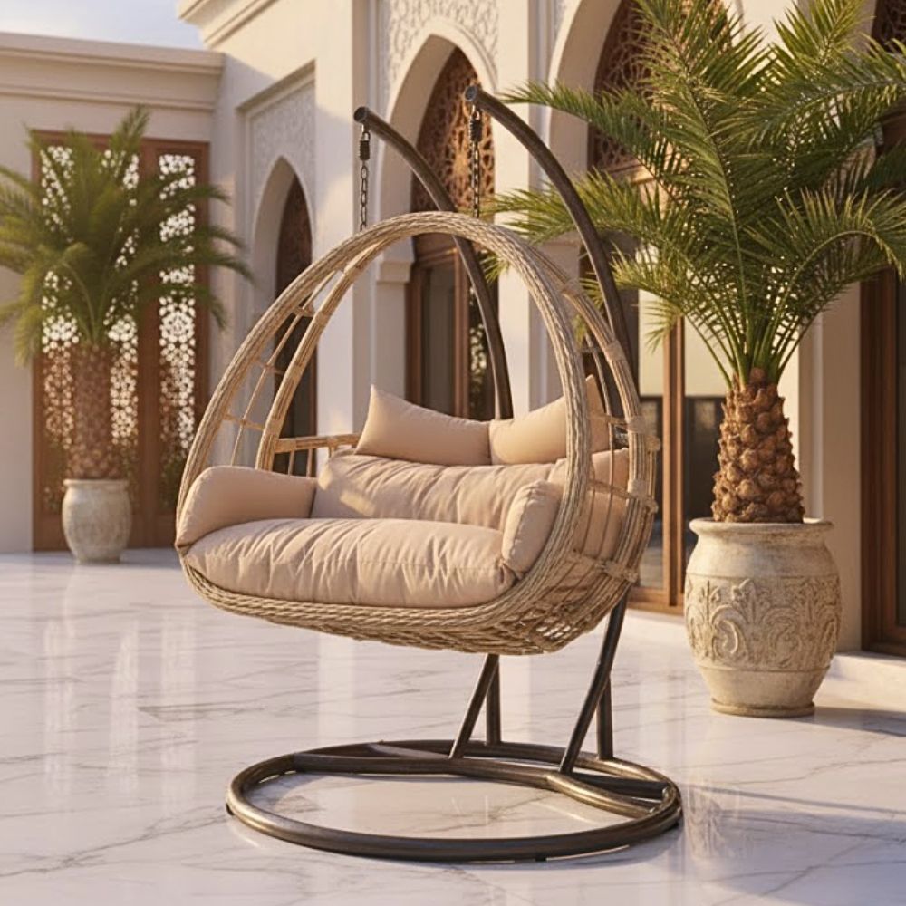 Double Seater Outdoor Rattan Swing Chair