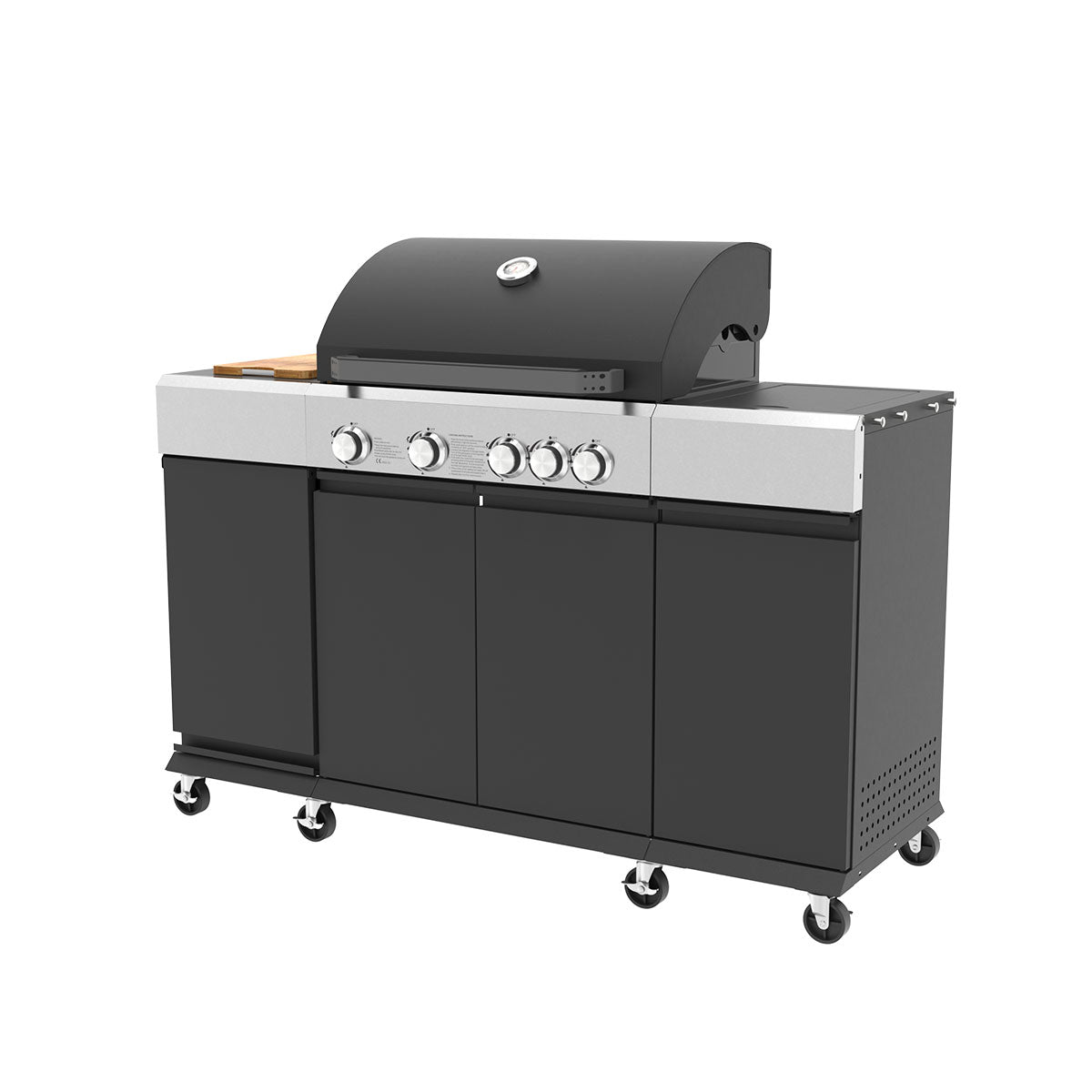 Royal Gourmet Gas BBQ | 4 Burners + Side Burner | 14.5kW | Black