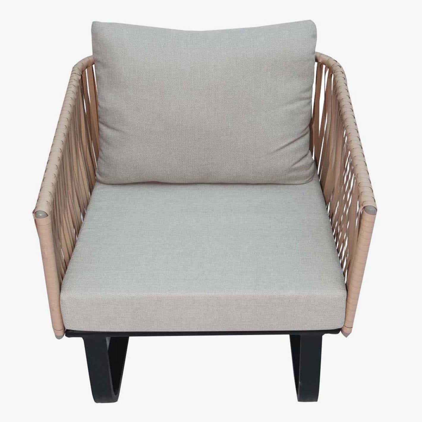 5-Seater Aluminium Woven Rope Outdoor Sofa Set with Coffee Table