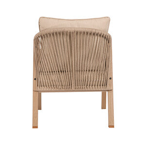 3-Seater Outdoor Sofa Set | Rope & Steel Frame with Cushions & Table | Natural