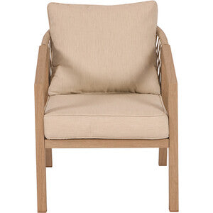 3-Seater Outdoor Sofa Set | Rope & Steel Frame with Cushions & Table | Natural