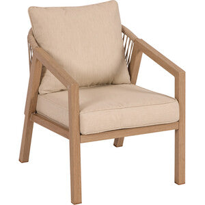 3-Seater Outdoor Sofa Set | Rope & Steel Frame with Cushions & Table | Natural