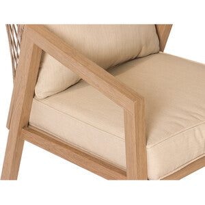 3-Seater Outdoor Sofa Set | Rope & Steel Frame with Cushions & Table | Natural