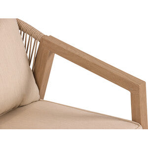 3-Seater Outdoor Sofa Set | Rope & Steel Frame with Cushions & Table | Natural