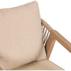 3-Seater Outdoor Sofa Set | Rope & Steel Frame with Cushions & Table | Natural
