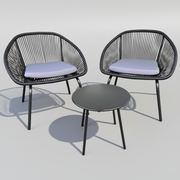 Casa Fiora rope balcony chair and table set featuring a stylish design, perfect for outdoor relaxation.